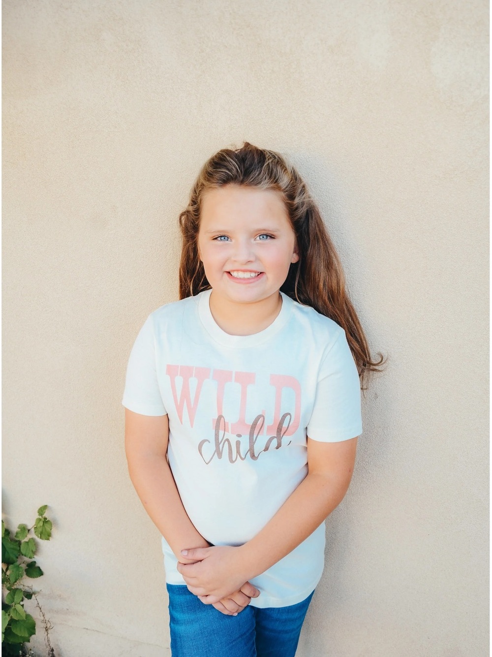 Girls White 'Wild Child' Graphic Tee